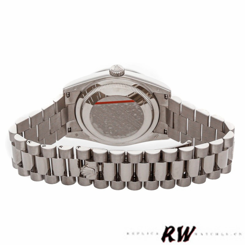 Rolex Day-Date 118389 White Gold Black Diamond Dial 36MM Unisex Replica Watch