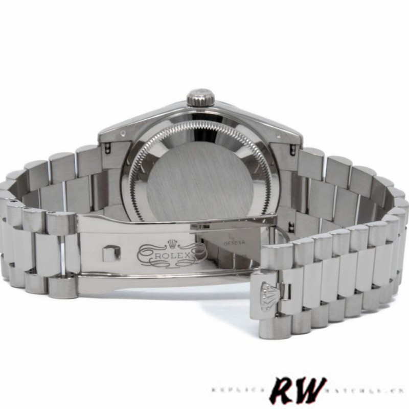 Rolex Day-Date 118209 White Gold Silver Diamond Dial Automatic 36mm Unisex Replica Watch