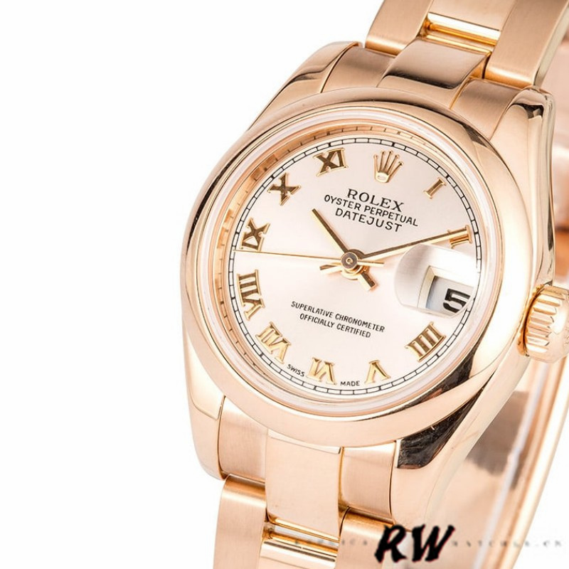 Rolex Datejust 179165 Everose Gold Pink Roman Dial 26MM Lady Replica Watch
