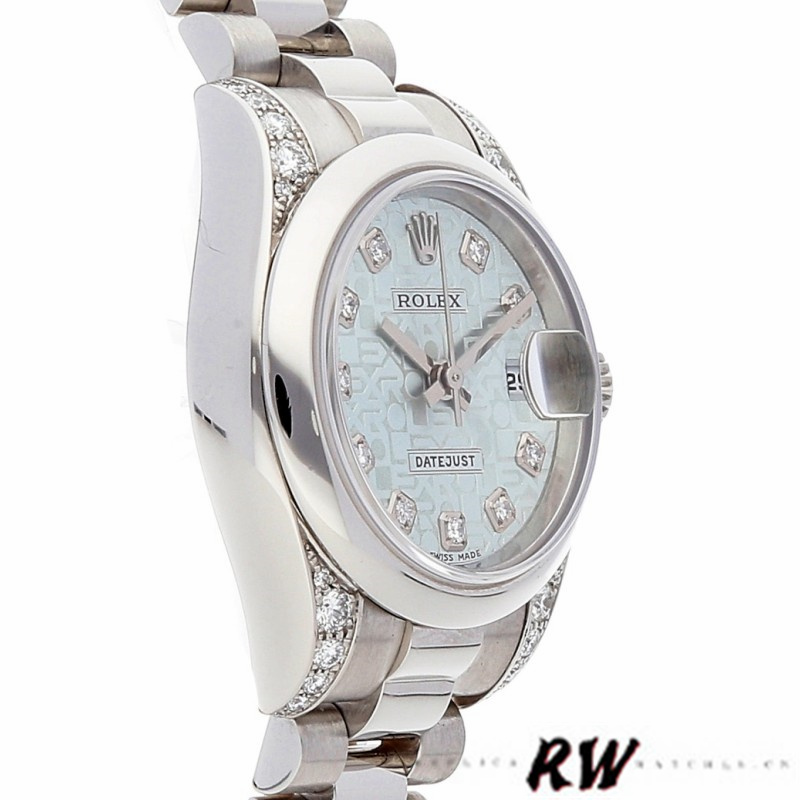 Rolex Datejust 179269 Ice Blue Jubilee Dial Diamond Lugs 26MM Lady Replica Watch