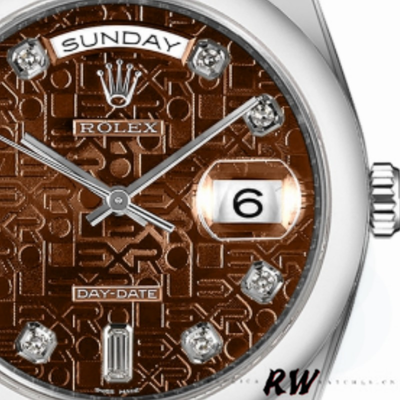 Rolex Day-Date 118209 Jubilee Chocolate Brown Diamonds Dial 36mm Unisex Replica Watch