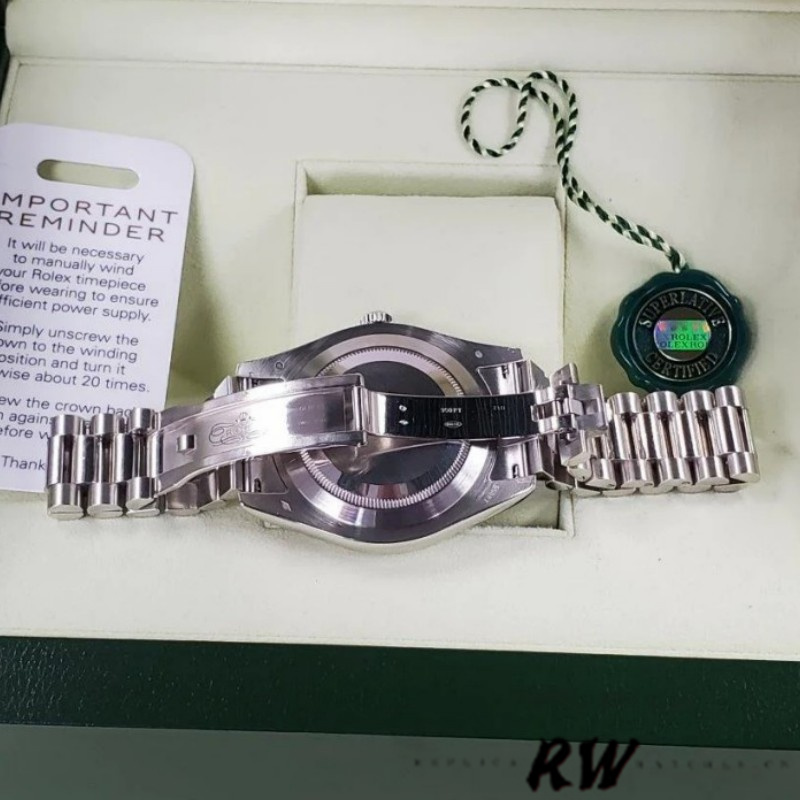 Rolex Day-Date 218206 Concentric Black Dial Platinum 41MM Mens Replica Watch