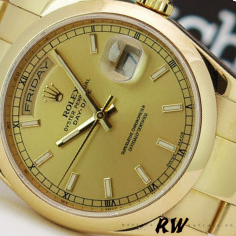 Rolex Day-Date 118208 Champagne Dial 36mm Unisex Replica Watch