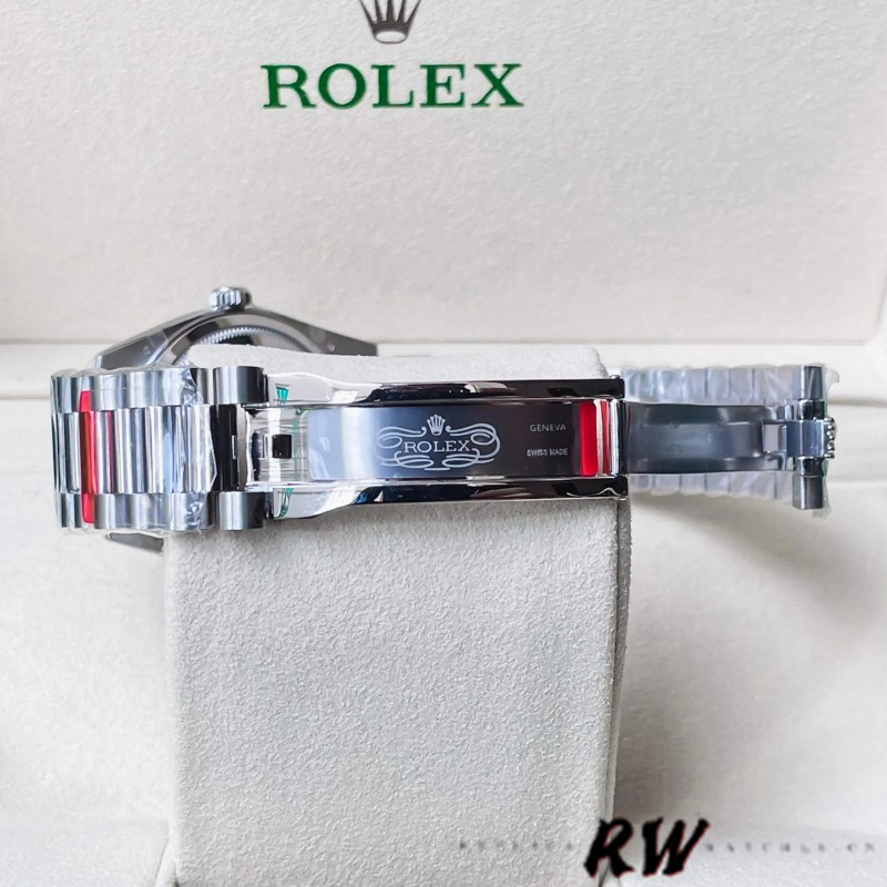 Rolex Day-Date 128349RBR White Roman Dial Diamond Bezel 36MM Unisex Replica Watch