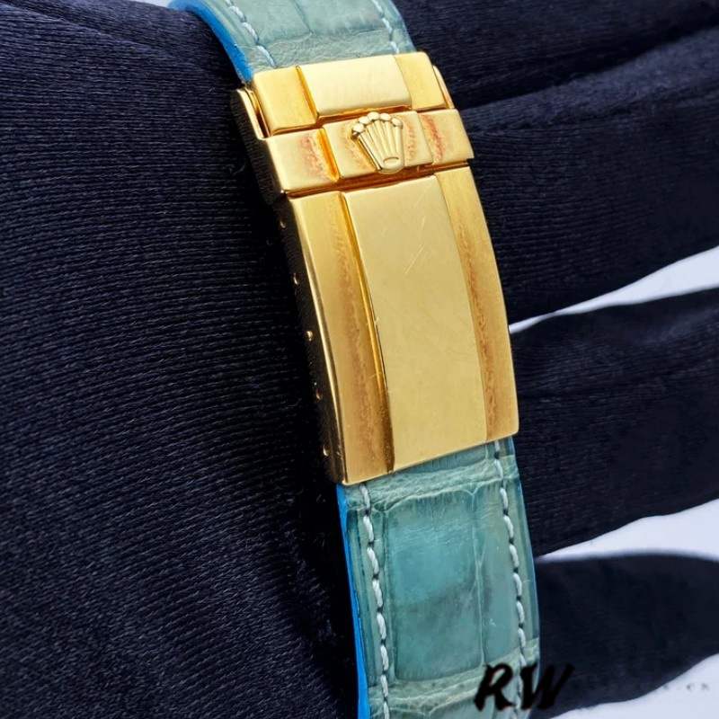 Rolex Daytona 116518 Blue leather strap MOP Dial 40mm Mens Replica Watch