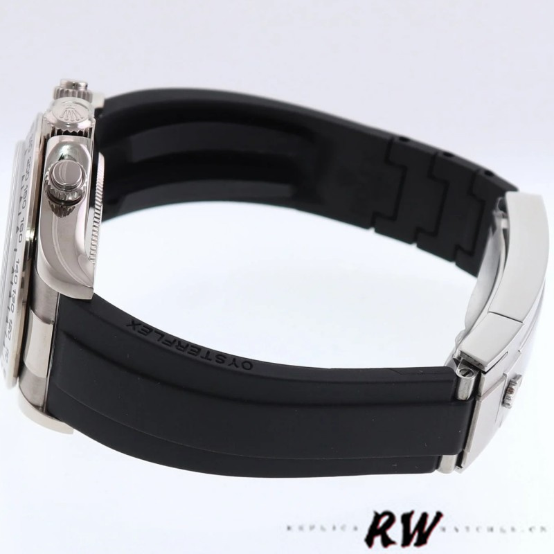 Rolex Daytona 116519 white Arabic dial Black Rubber strap 40mm Mens Replica Watch