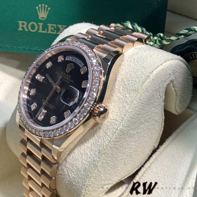Rolex Day-Date 128345RBR Brown Ombre Dial Everose Gold 36MM Unisex Replica Watch
