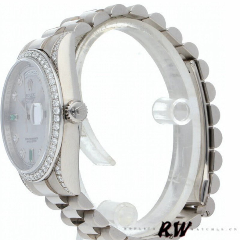 Rolex Day-Date 118389 White Gold Silver Dial 36MM Unisex Replica Watch