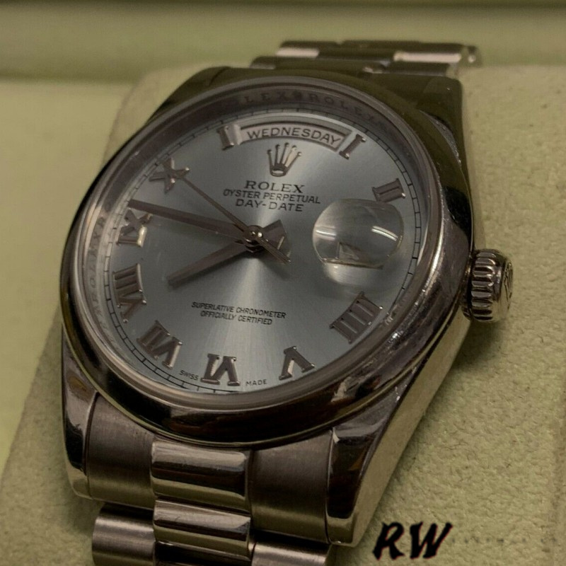 Rolex Day-Date 218206 Concentric Rhodium Grey Roman Numeral Dial Platinum 41MM Mens Replica Watch