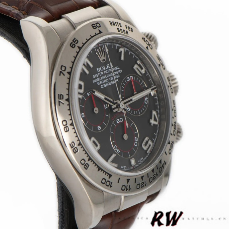 Rolex Daytona 116519 White Gold Grey Dial 40mm Mens Replica Watch