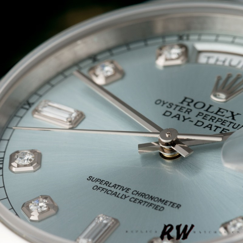 Rolex Day-Date 118206 Ice Blue Dial Diamond Platinum 36mm Unisex Replica Watch