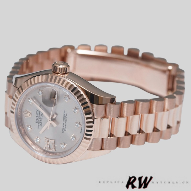 Rolex Datejust 279175 Sundust Diamonds Dial Fluted Bezel 28mm Lady Replica Watch