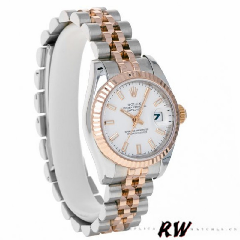 Rolex Datejust 179171 White Dial Fluted Bezel 26MM Lady Replica Watch