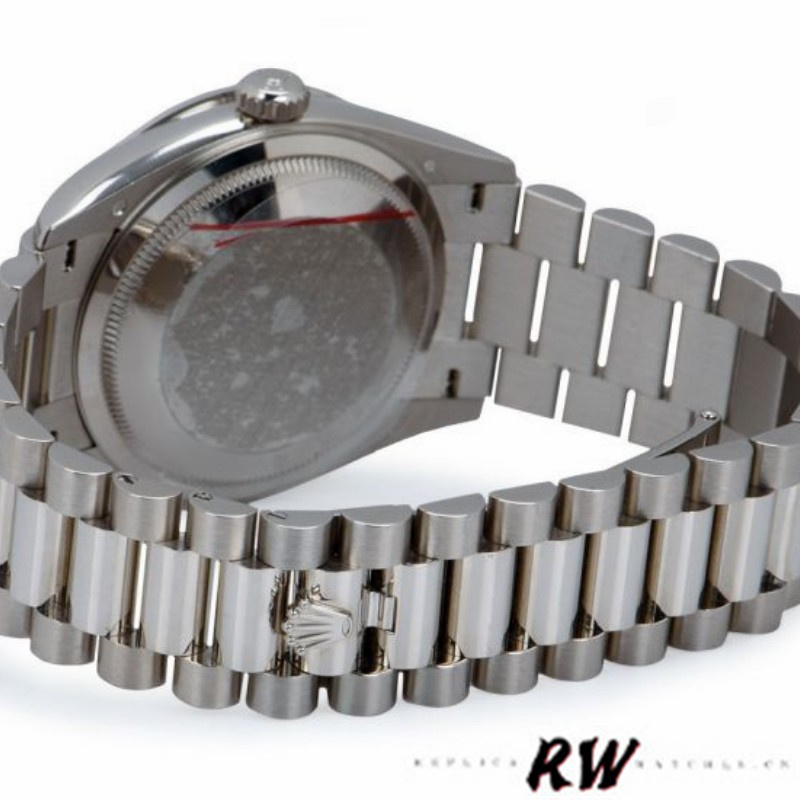 Rolex Day-Date 128349RBR White Roman Dial Diamond Bezel 36MM Unisex Replica Watch