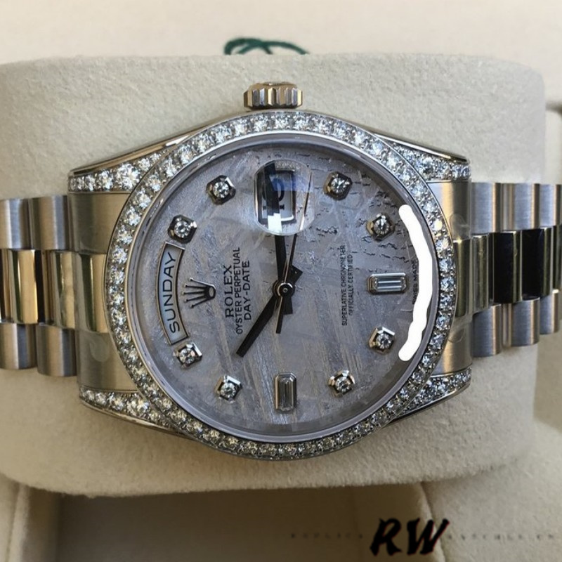 Rolex Day-Date 118389 Meteorite Grey Dial 36MM Unisex Replica Watch