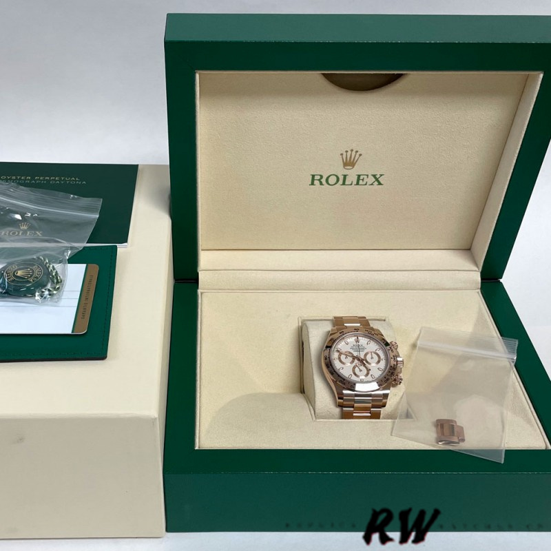 Rolex Cosmograph Daytona 116505 Oyster Bracelet Rose Ivory Dial 40mm Mens Replica Watch