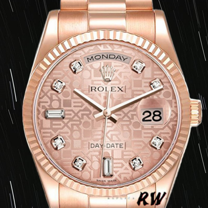 Rolex Day-Date 118235 Pink Jubilee dial 36mm Lady Replica Watch