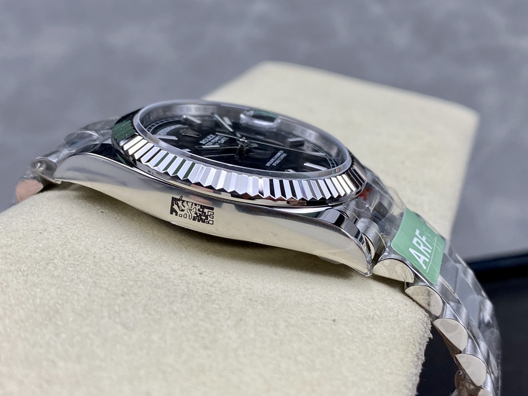 Rolex Day-Date 118239 Black Dial Fluted Bezel 36mm Unisex Replica Watch