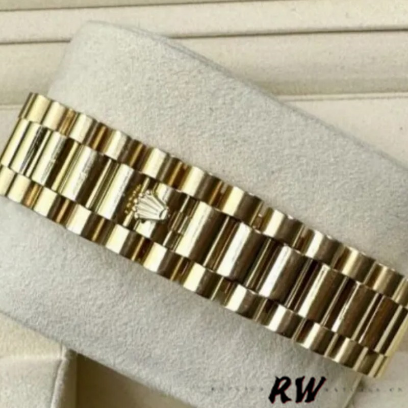 Rolex Day-Date 118388 Yellow Gold White Roman Numeral Dial 36MM Unisex Replica Watch