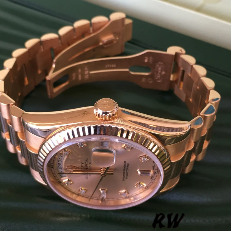 Rolex Day-Date 118235 Pink Diamond Dial 36mm Lady Replica Watch