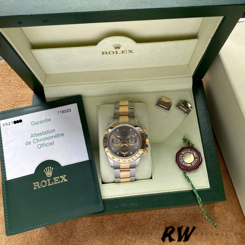Rolex Daytona 116523 Stainless Steel Gray Slate Dial 40mm Mens Replica Watch