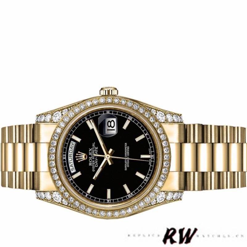 Rolex Day-Date 118388 Black Index Dial 36mm Unisex Replica Watch