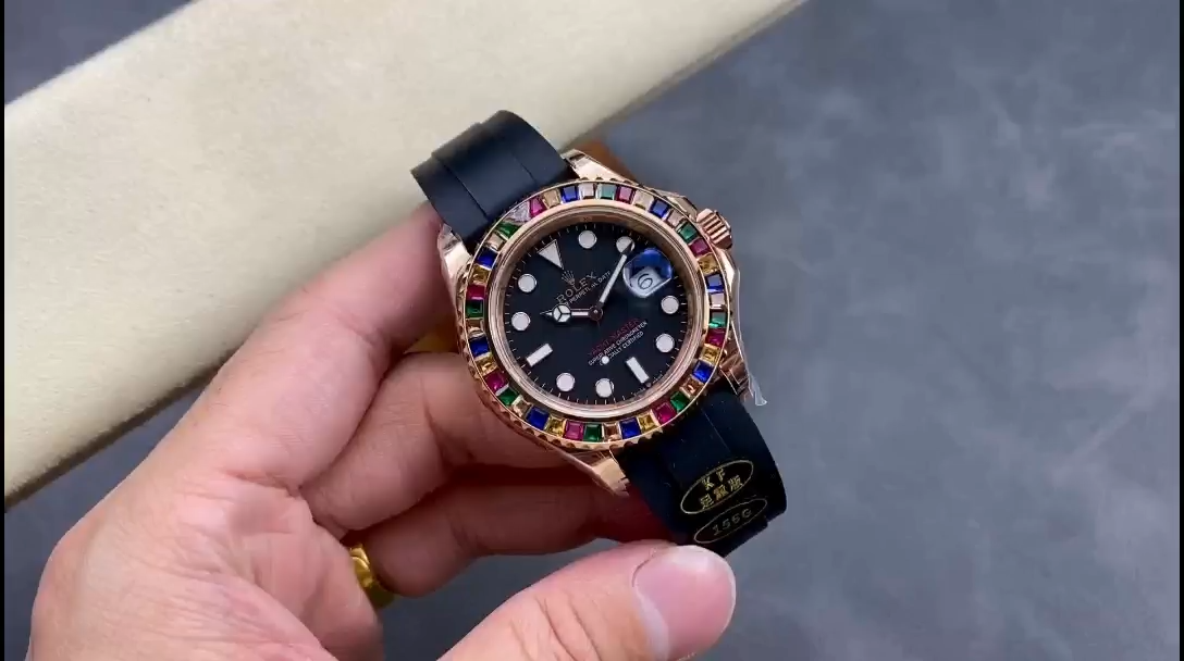 Rolex Yacht-Master 116695 Black Rubber Strap Black Dial 40MM Mens Replica Watch - Video