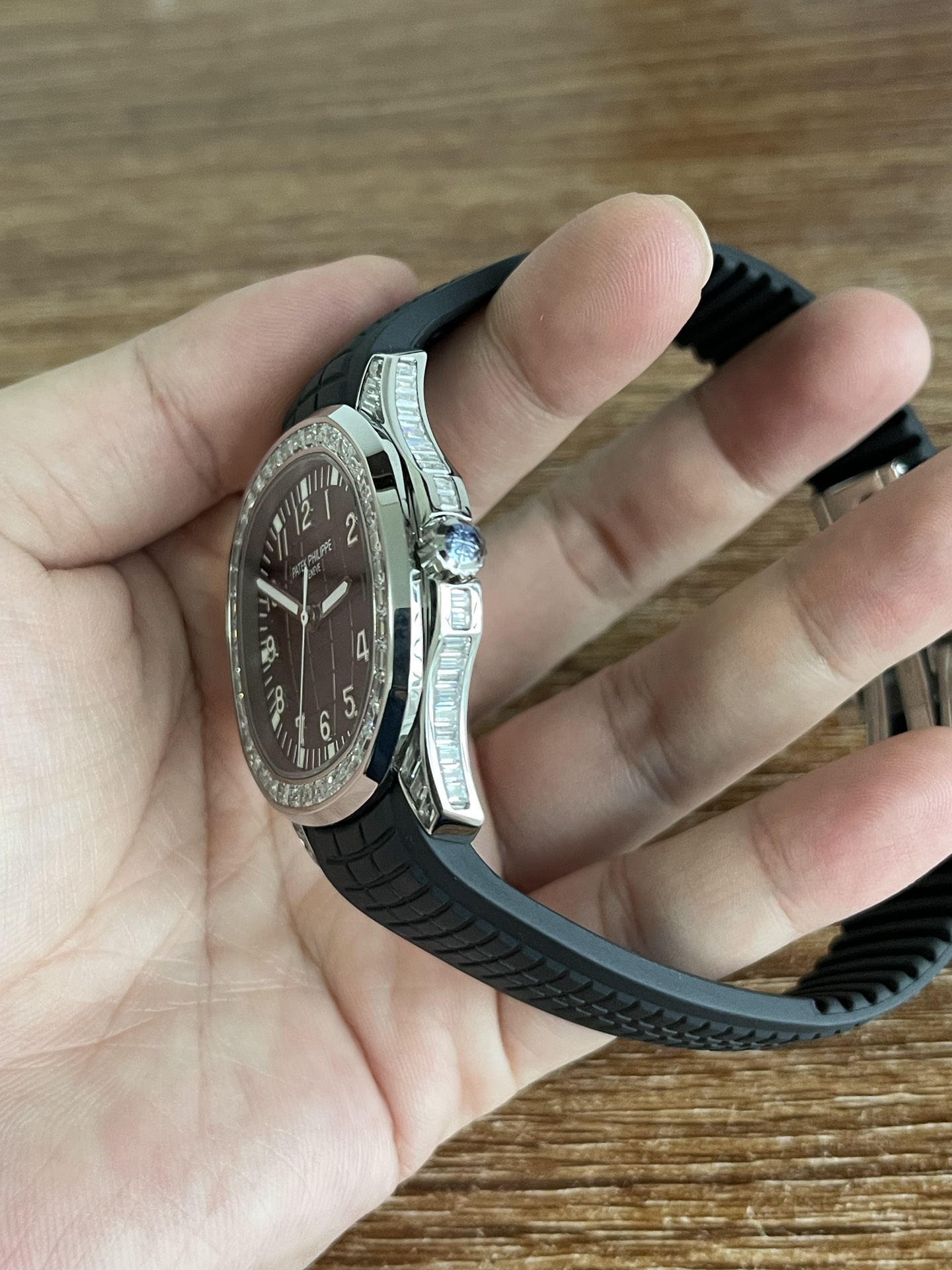 Replica Patek Philippe Aquanaut 5267 200A 001 Black Dial Diamond Bezel Watch