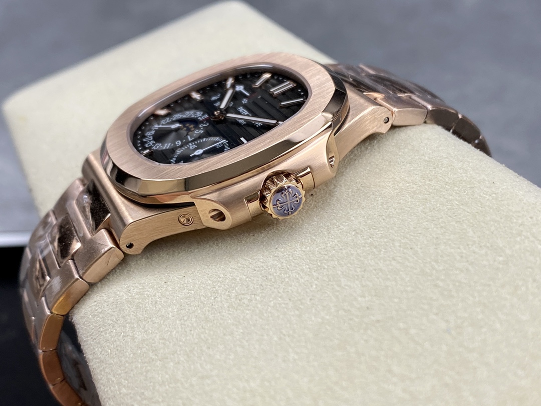 Patek Philippe Nautilus Moon Phase Rose Gold Black Dial 5712 1R 001 40MM