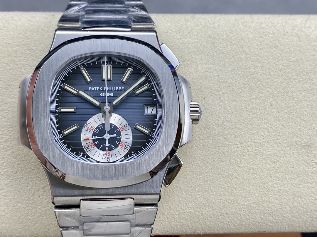 Patek Philippe Nautilus Chronograph Stainless Steel Blue Dial 5980 1A 001