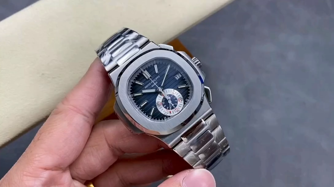Patek Philippe Nautilus Chronograph Stainless Steel Blue Dial 5980 1A 001
