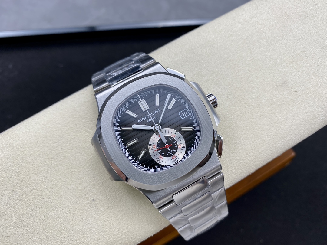 Patek Philippe Nautilus Chronograph Stainless Steel Black Dial 5980 1A 014