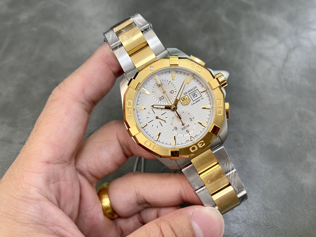 Tag Heuer Aquaracer Chronograph CAY2121.BB0923 43mm Gold/Silver