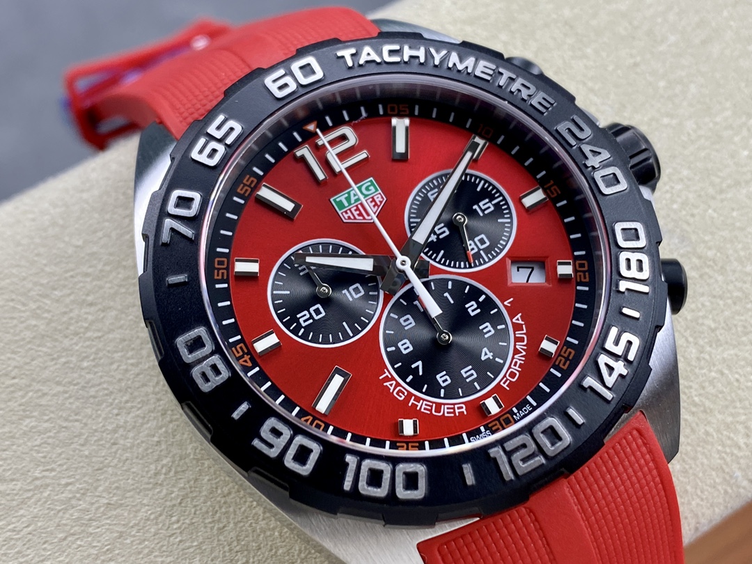 Tag Heuer Formula 1 Chronograph Quartz Red Dial CAZ101AN.FT8055 43MM