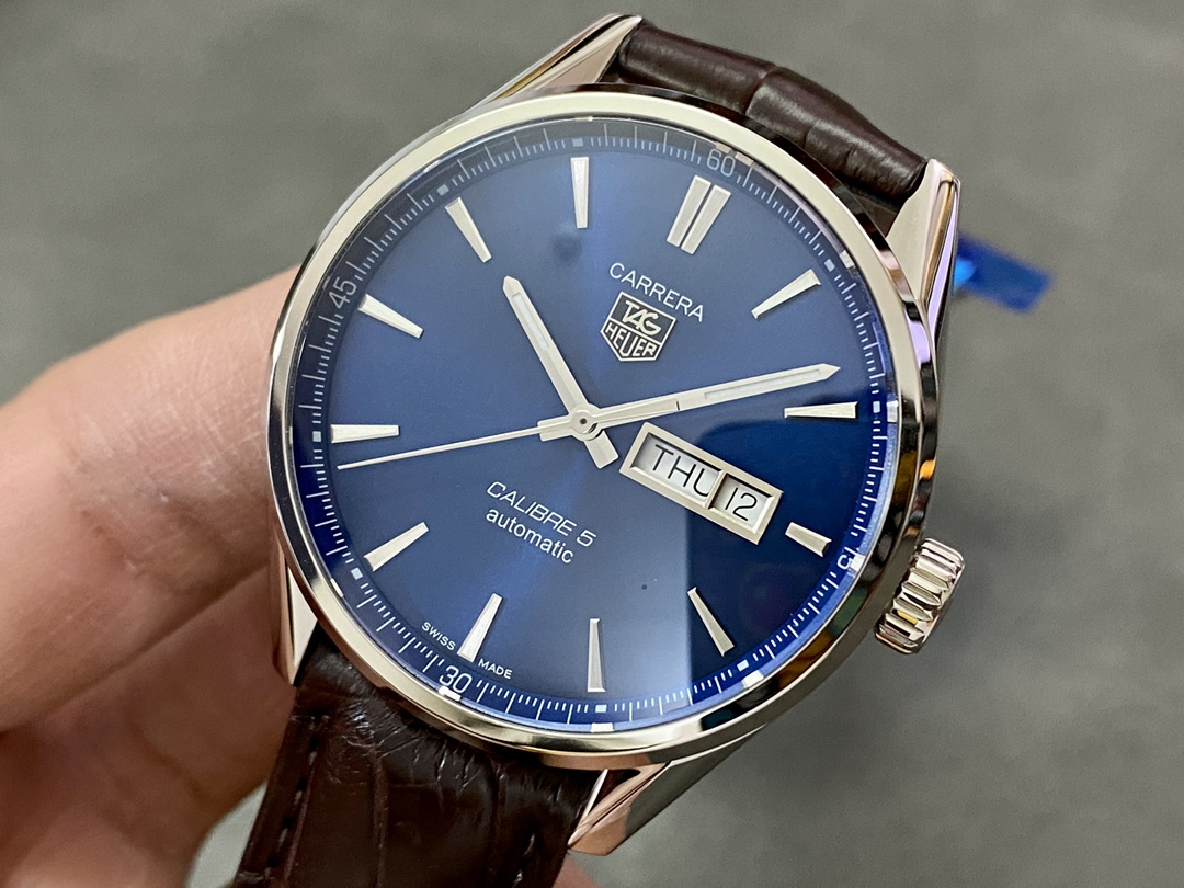 TAG Heuer Carrera Calibre 5 Day Date Blue Dial WAR201E.FC6291