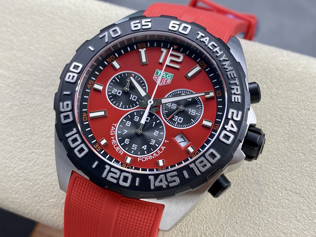 Tag Heuer Formula 1 Chronograph Quartz Red Dial CAZ101AN.FT8055 43MM