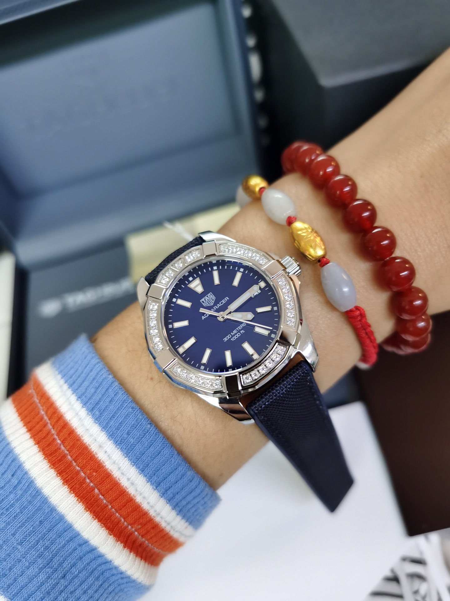 Tag Heuer Aquaracer Blue Pearl & Diamond WAY131N.FT6091 Quartz 35mm