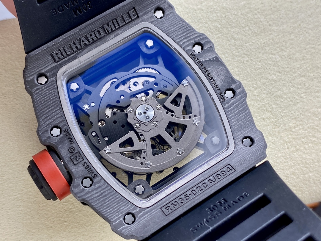 Richard Mille Rafael Nadal NTPT Carbon RM Black Rubber Strap RM035-02