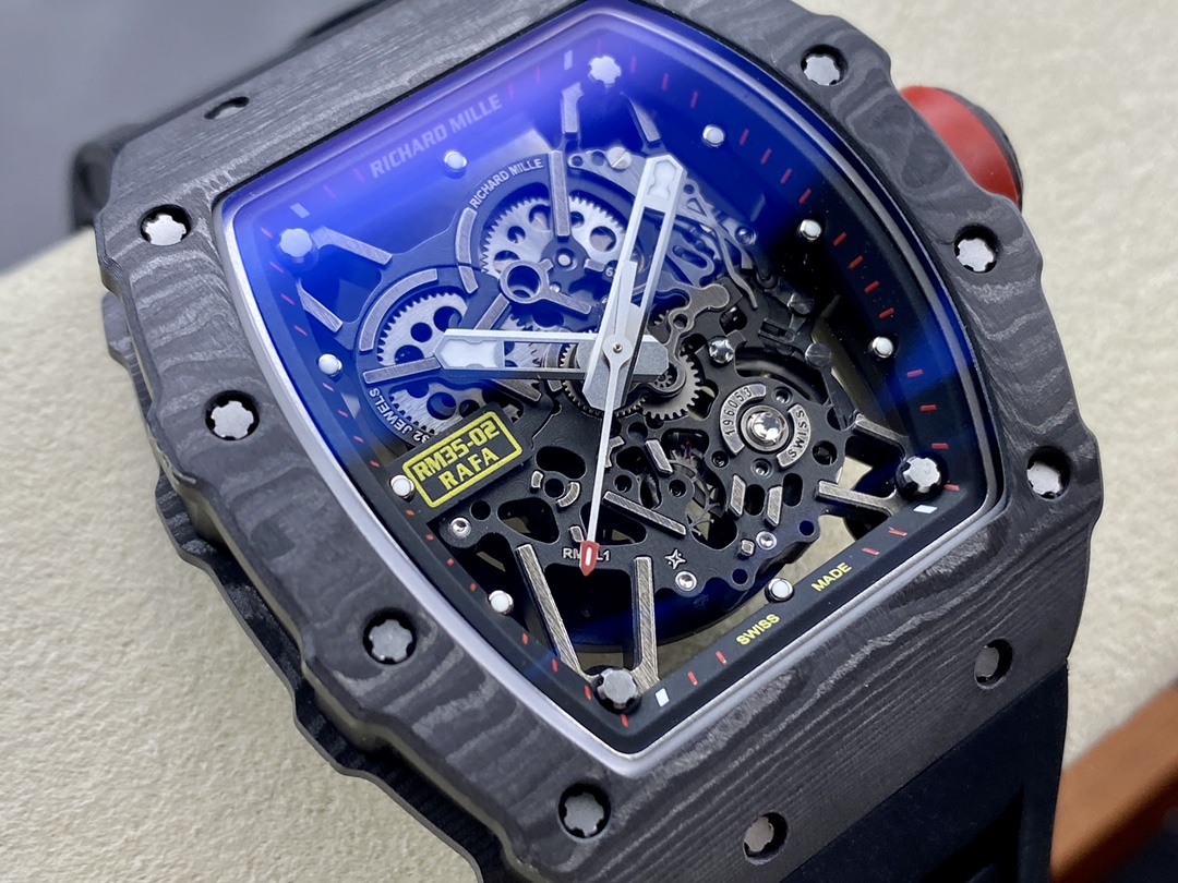 Richard Mille Rafael Nadal NTPT Carbon RM Black Rubber Strap RM035-02