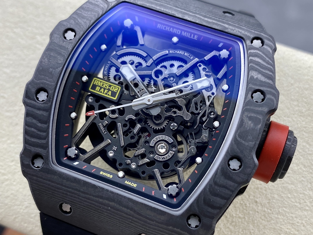 Richard Mille Rafael Nadal NTPT Carbon RM Black Rubber Strap RM035-02