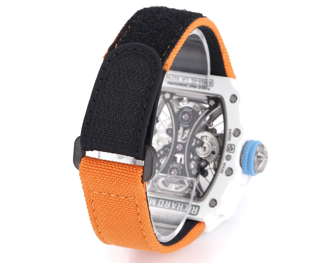 Richard Mille RM053-01 Pablo MacDonough Skeleton Dial Orange Fabric Strap