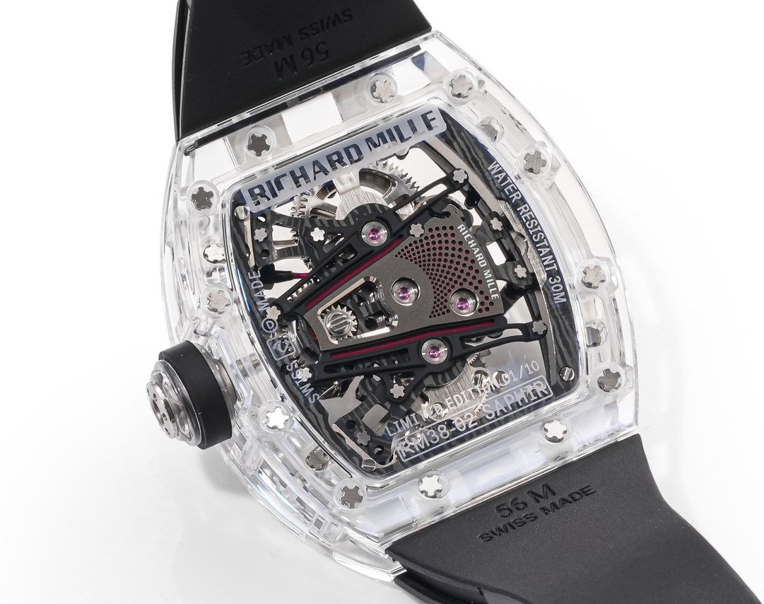 Richard Mille RM38-02 Tourbillon Movement Edition Crystal Black Rubber Strap