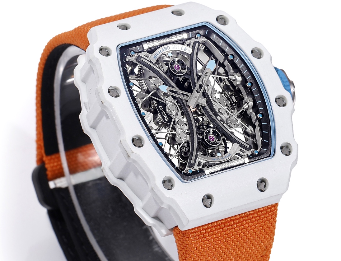 Richard Mille RM053-01 Pablo MacDonough Skeleton Dial Orange Fabric Strap