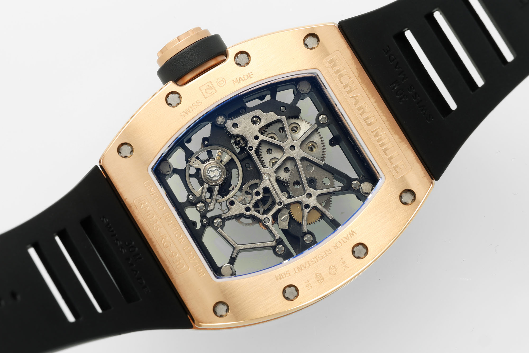 Richard Mille RM 035 Black Toro Nadal Rose Gold Replica Watch