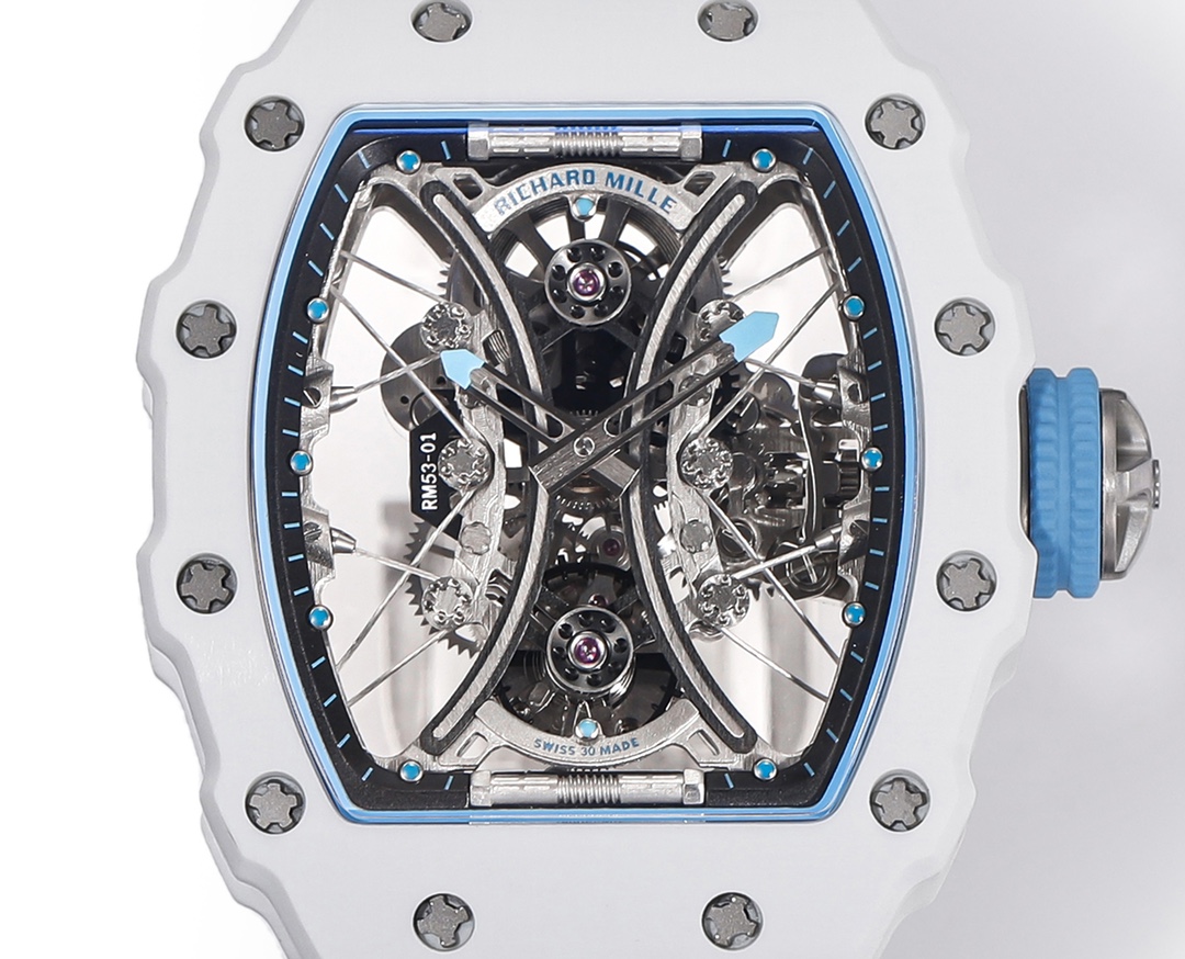 Richard Mille RM053-01 Pablo MacDonough Skeleton Dial White Rubber Strap