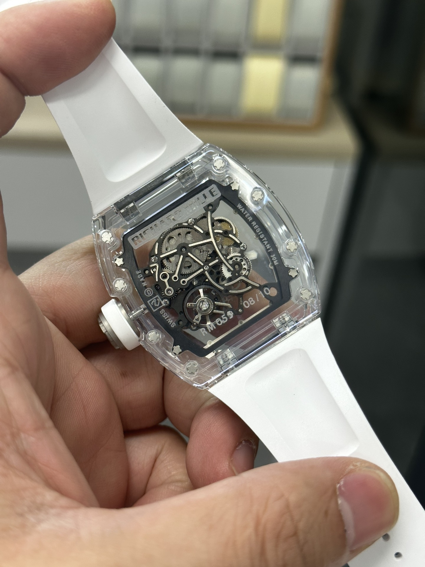 Richard Mille RM055 Transparent Case Skeleton Dial
