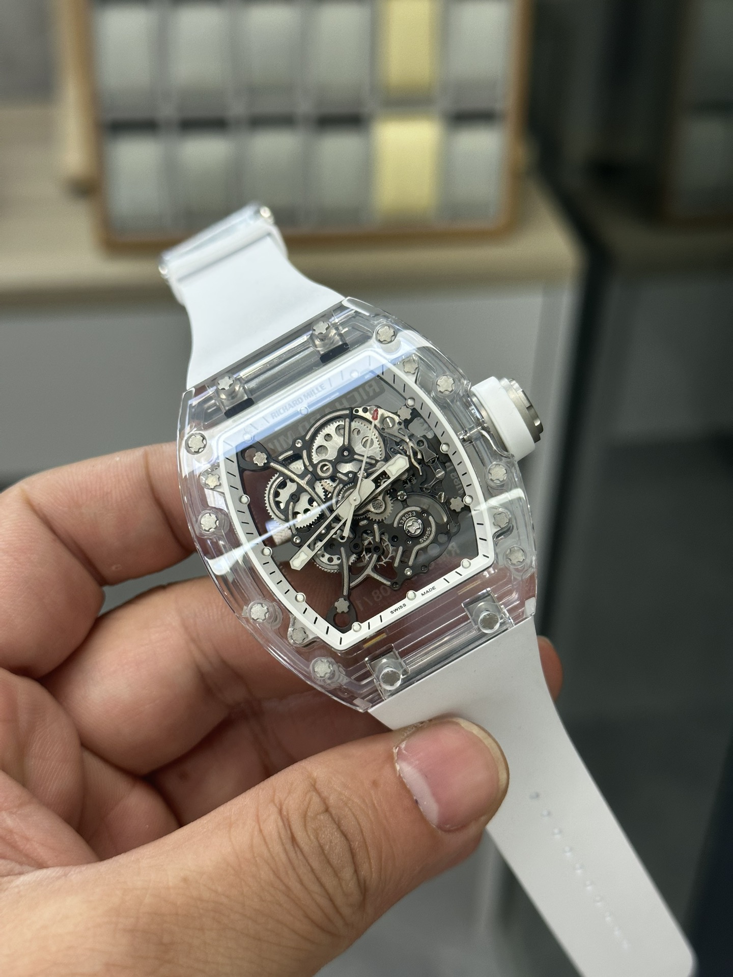 Richard Mille RM055 Transparent Case Skeleton Dial