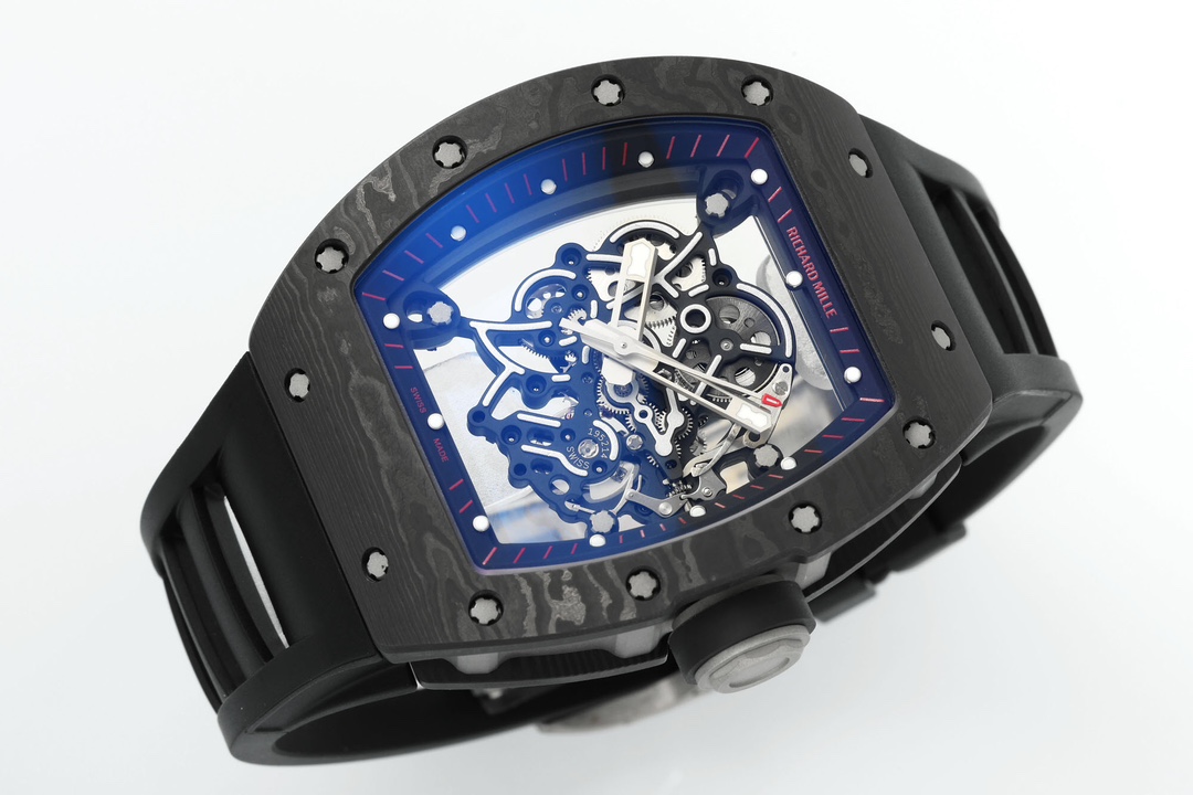 Richard Miller RM 055 RMUL2 NTPT Carbon Fiber Black Rubber Strap