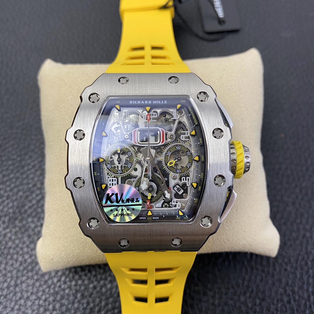 Richard Mille RM 11 03 Titanium Skeleton Dial Yellow Strap