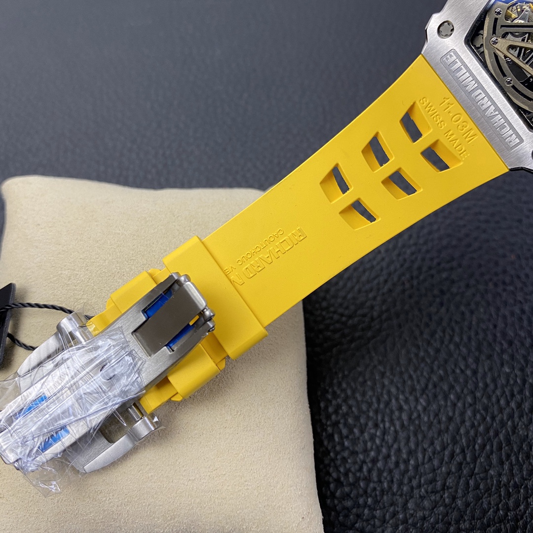 Richard Mille RM 11 03 Titanium Skeleton Dial Yellow Strap